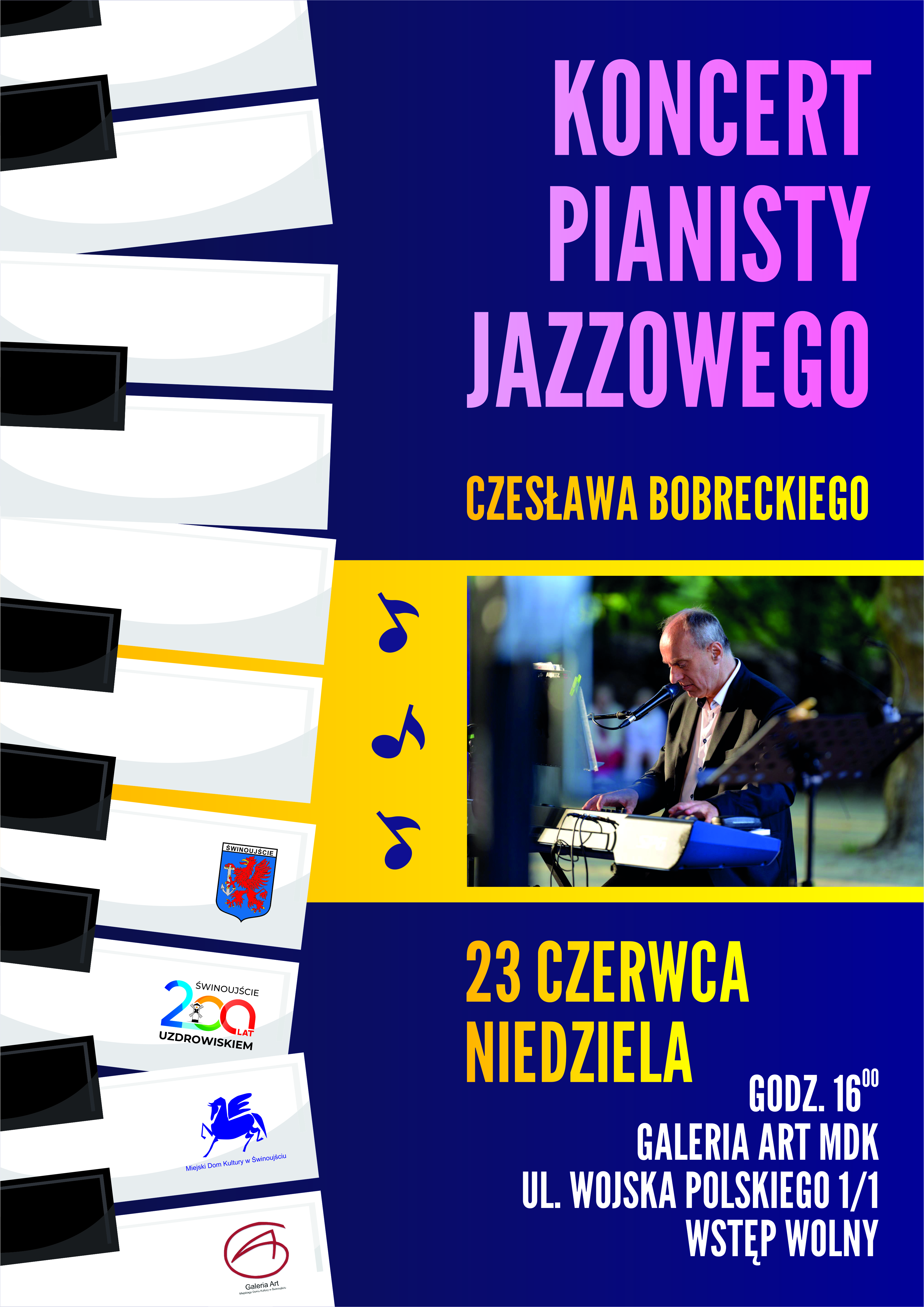 Plakat pianista jazzowy