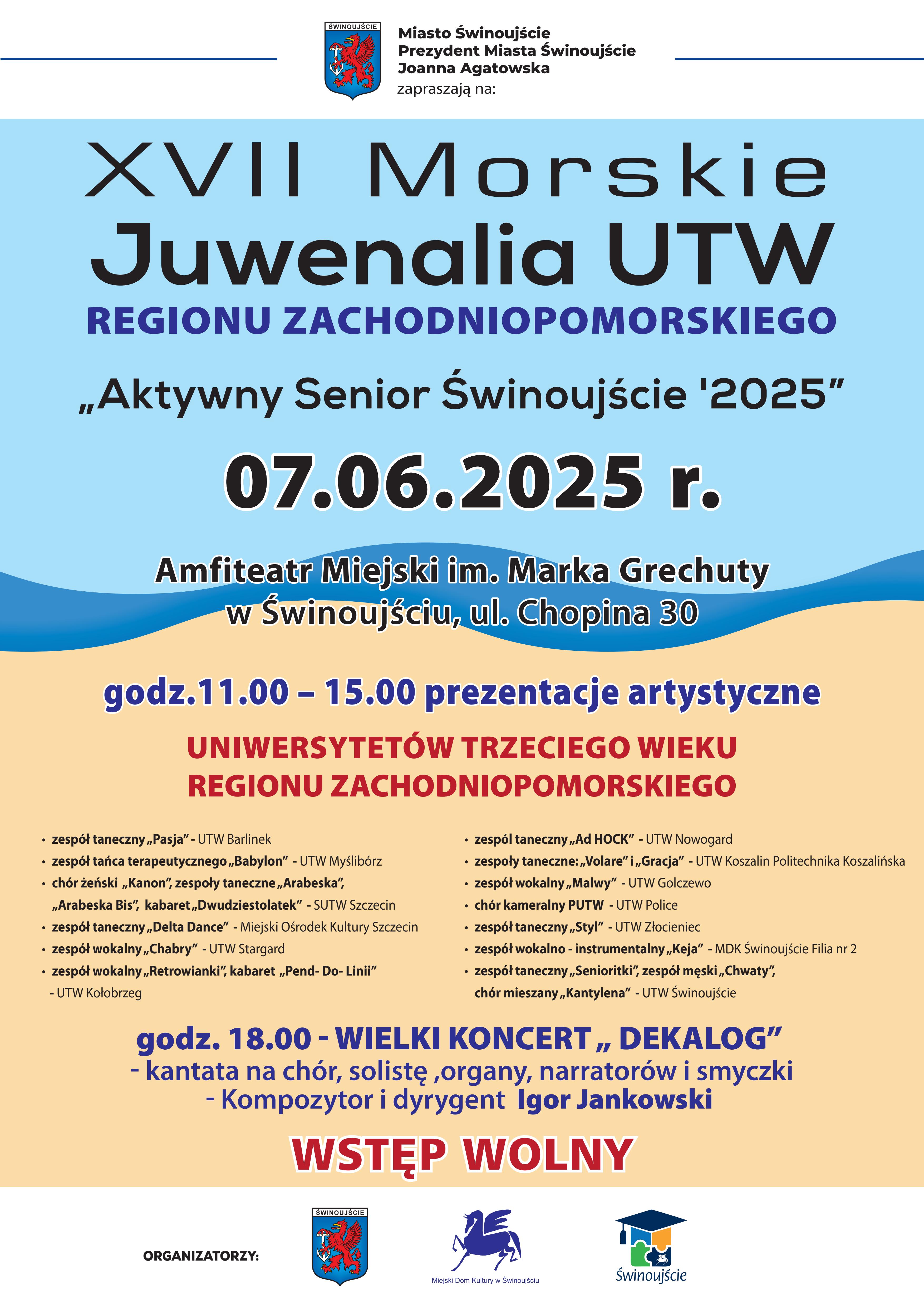 XVII Morskie Juwenalia UTW REGIONU ZACHODNIOPOMORSKIEGO